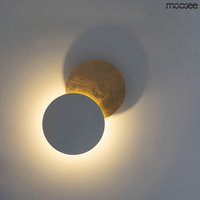Moosee MOOSEE lampa ścienna ECLISE złota / biała (MSE010400203)