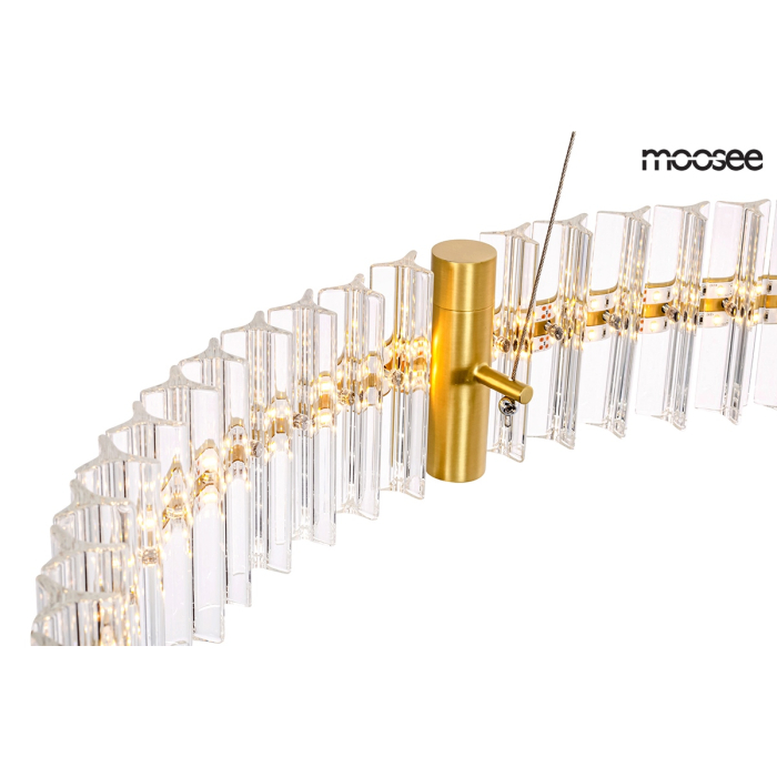 Moosee MOOSEE lampa wisząca SATURNUS 70 złota - LED, kryształ, stal szczotkowana (MSE010100167)