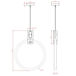 King Home Lampa wisząca HOPP 40 złota (XCP9149-1-40)
