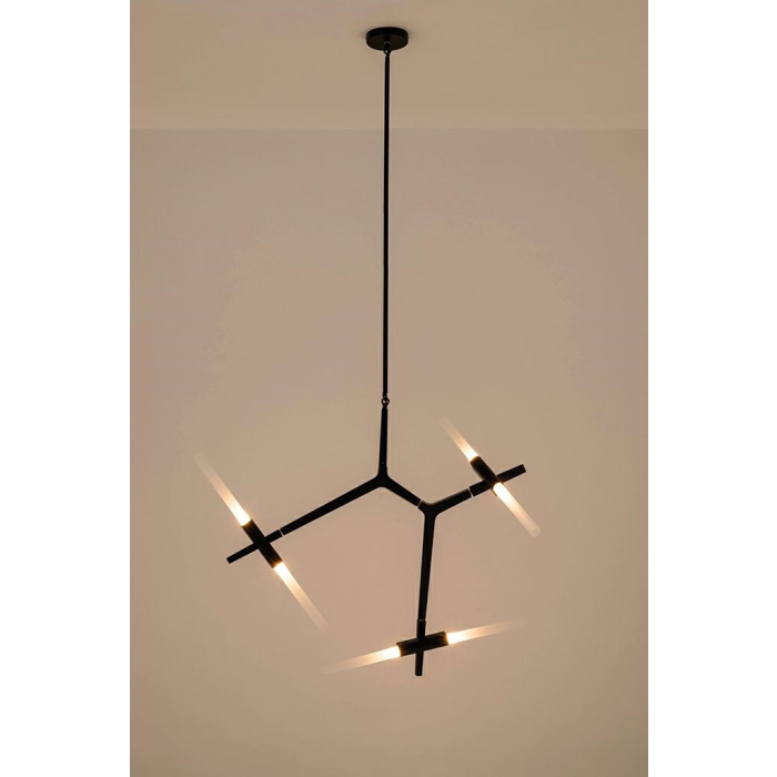 King Home Lampa wisząca CANDELABR 6 czarna - aluminium, szkło (XCP8053-6.BLACK)