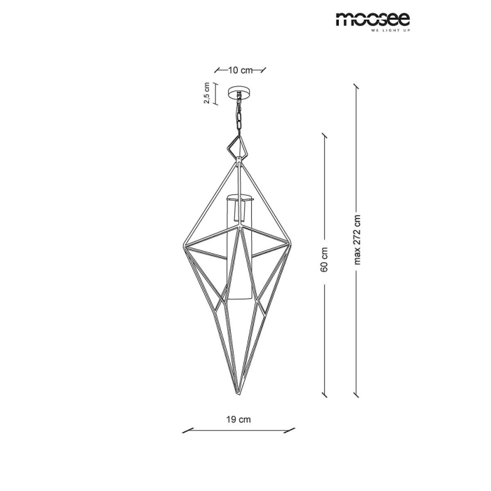 Moosee MOOSEE lampa wisząca HAVANA M - złota (MSE010100129)