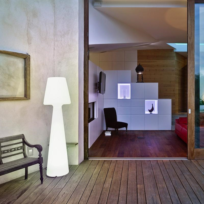 King Home New Garden lampa podłogowa LOLA 165 BATTERY biała (LUMLL165WLNW)
