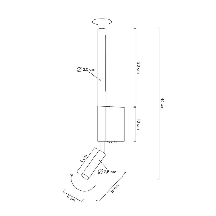 MOOSEE lampa ścienna PERISCOPE czarna (MSE010100335)