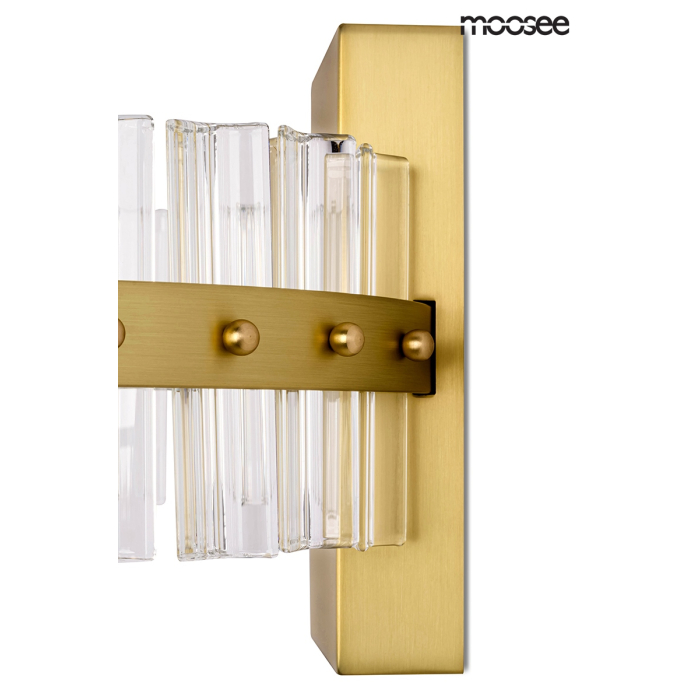 Moosee MOOSEE lampa ścienna SATURNUS WALL złota - LED, kryształ, stal szczotkowana (MSE01040015)