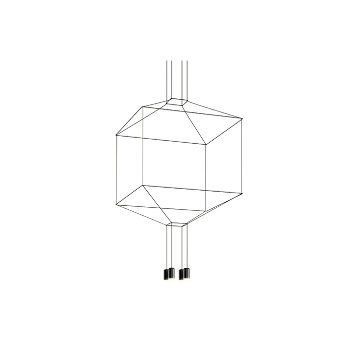 King Home Lampa wisząca FLUSSO 4 czarna (91906)