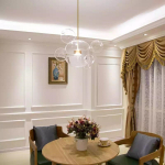 King Home Lampa wisząca CAPRI 6 złota - 60 LED, alumiumium, szkło (XCP9148-1B)