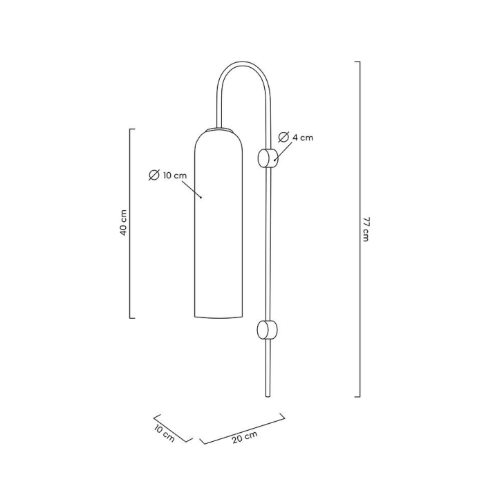 MOOSEE lampa ścienna SLACK złota / biała (MSE010100341)