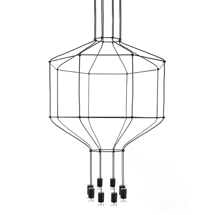 King Home Lampa wisząca FLUSSO 8 czarna (91908)