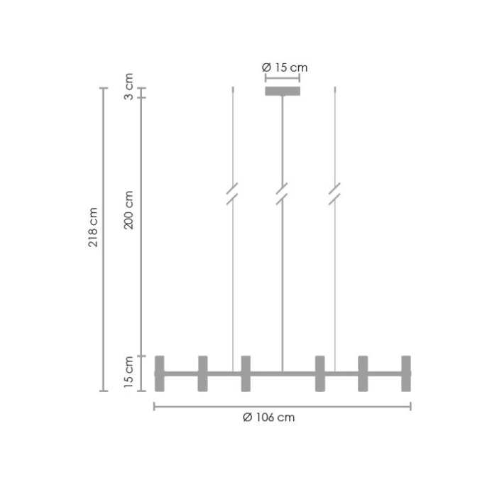 Step into Design Lampa wisząca CANDLES-12B chrom 106cm