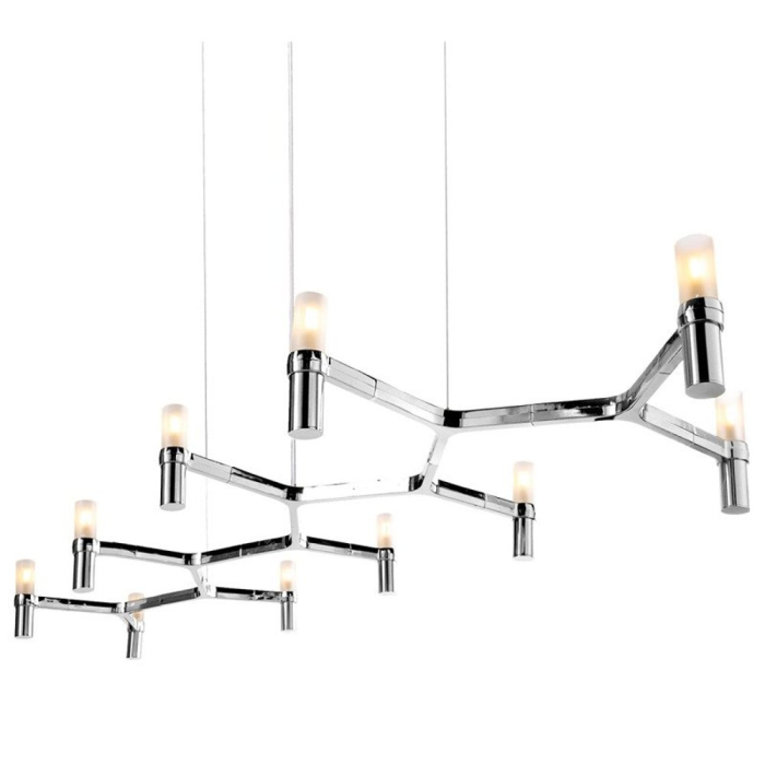 Step into Design Lampa wisząca CANDLES-10 chrom 165cm