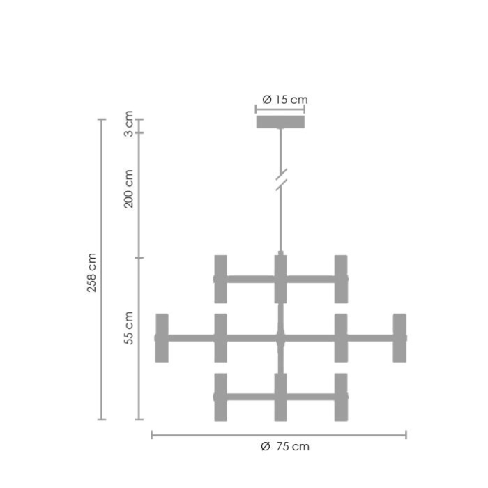 Step into Design Lampa wisząca CANDLES-12A chrom 75cm