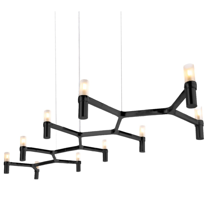 Step into Design Lampa wisząca CANDLES-10 czarna 165cm