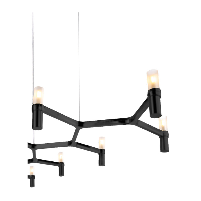 Step into Design Lampa wisząca CANDLES-10 czarna 165cm