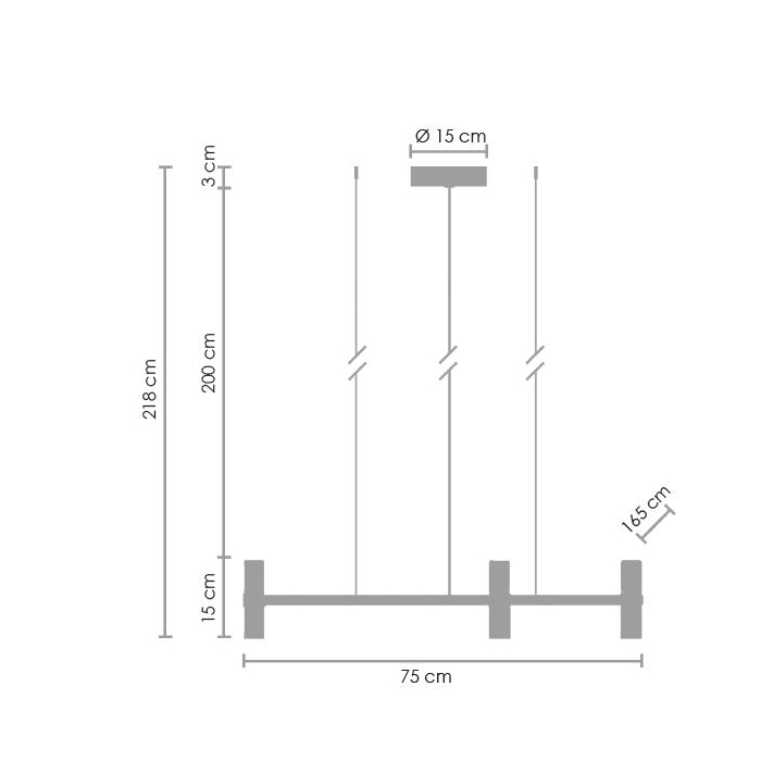 Step into Design Lampa wisząca CANDLES-10 czarna 165cm