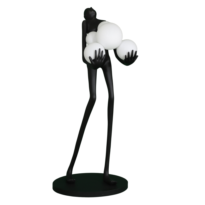 Step into Design Lampa podłogowa WOMAN czarna 180cm