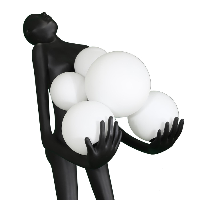 Step into Design Lampa podłogowa WOMAN czarna 180cm