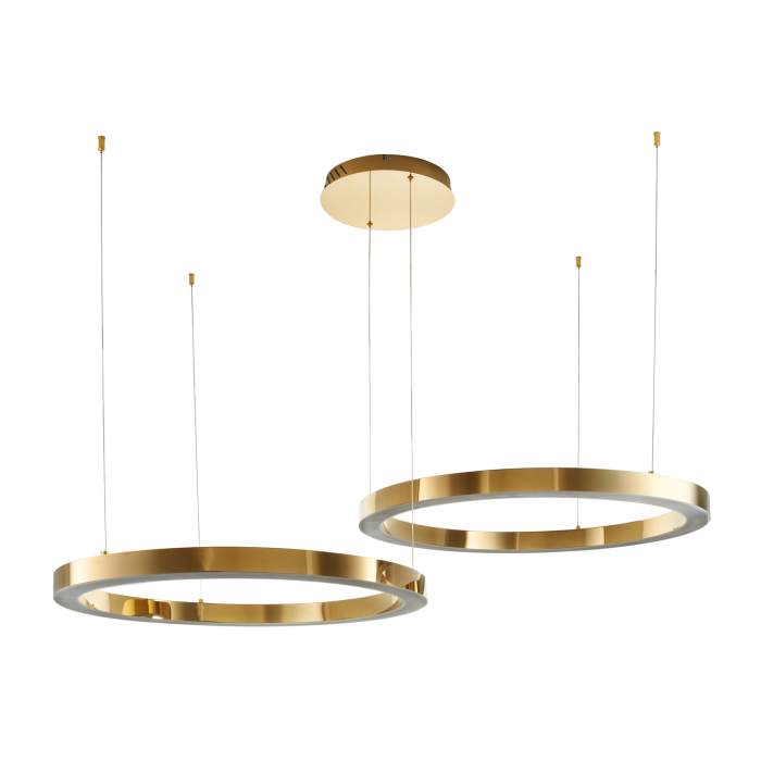 Step into Design Lampa wisząca CIRCLE 80+80 LED złoty połysk na 1 podsufitce