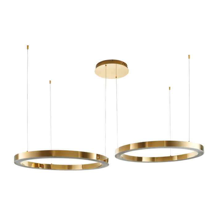 Step into Design Lampa wisząca CIRCLE 80+80 LED złoty połysk na 1 podsufitce