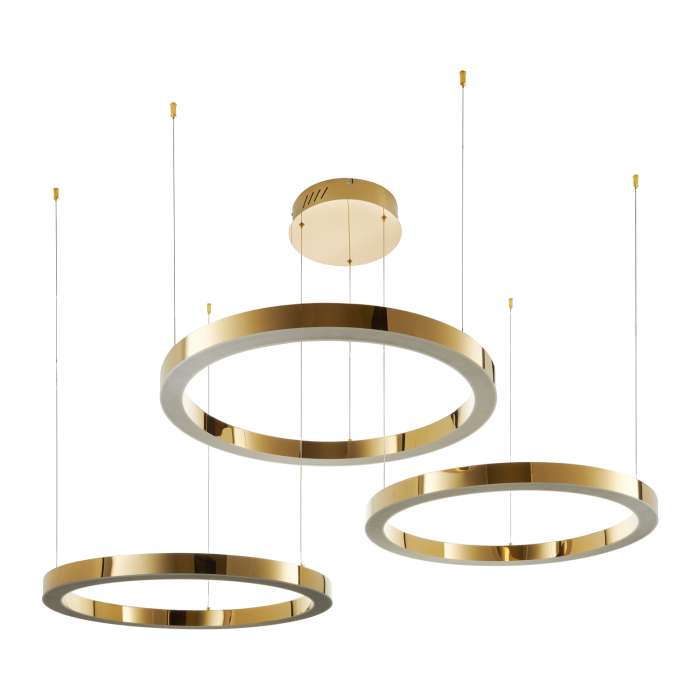 Step into Design Lampa wisząca CIRCLE 80+80+80 LED złoty połysk na 1 podsufitce