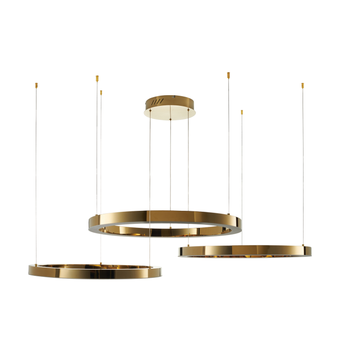 Step into Design Lampa wisząca CIRCLE 80+80+80 LED złoty połysk na 1 podsufitce