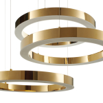 Step into Design Lampa wisząca CIRCLE 60+60+60 LED złoty połysk na 1 podsufitce
