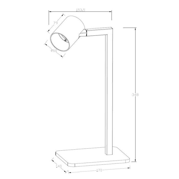 Light Prestige Snow biurkowa czarna 1xGU10 LP-731/1T BK