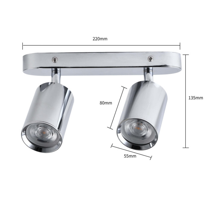 Light Prestige Belize 2 spot chrom IP44 2xGU10 LP-734/2W CH