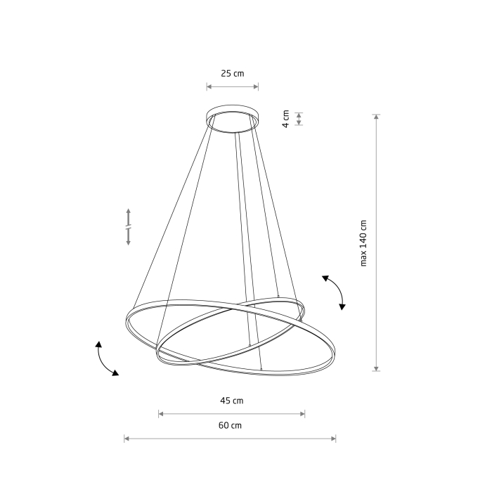 Nowodvorski CIRCOLO LED  Sufitowa Wisząca Max moc 35W LED 4000K Czarny 10864