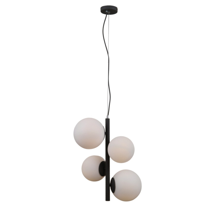 Italux Riga Wisząca Czarny satynowany 4xE14, E27 5W PND-44213-4A-SBL
