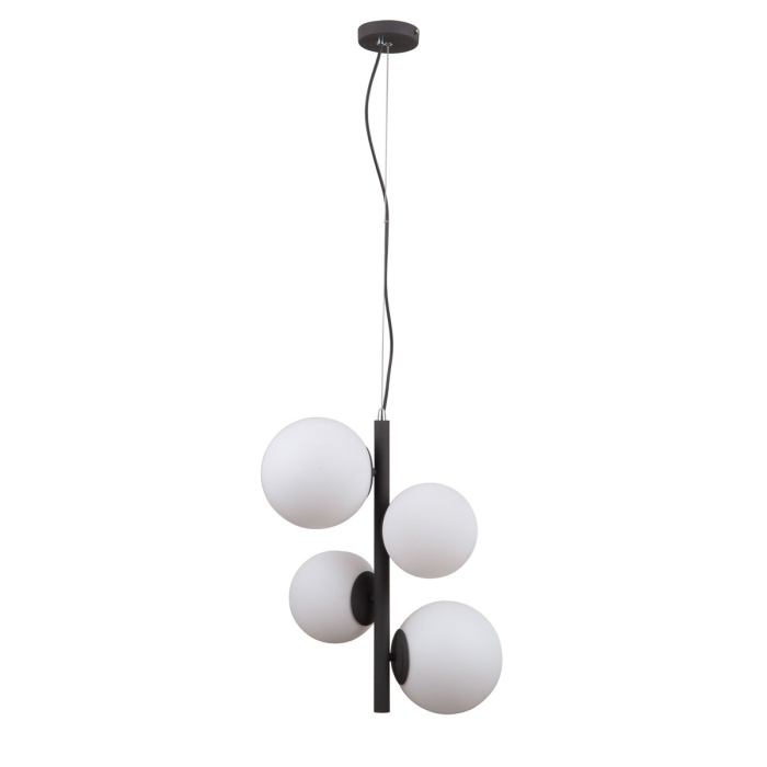 Italux Riga Wisząca Czarny satynowany 4xE14, E27 5W PND-44213-4A-SBL