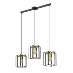 Italux Primero Wisząca Złoty, czarny mat 3xE27 60W PND-44003-3-BK-GD