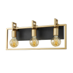Italux Primero Kinkiet Złoty, czarny mat 3xE27 60W WL-44003-3-BK-GD