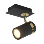 Italux Verano Reflektor/Spot Czarny mat, złoty chrom 1xGU10 35W SPL-2031-1