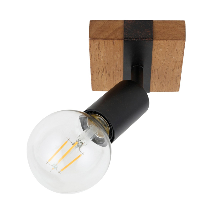 Italux Molini Reflektor/Spot Czarny, drewno 1xE27 40W SPL-2079-1
