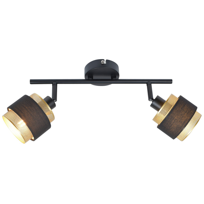Italux Renez Reflektor/Spot Czarny, złoty, tkanina 2xE14 4W SPL-95820-2