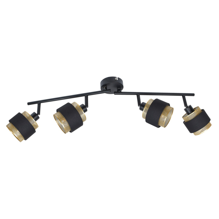 Italux Renez Reflektor/Spot Czarny, złoty, tkanina 4xE14 4W SPL-95820-4