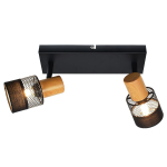 Italux Coletta Reflektor/Spot Czarny, drewno, tkanina 2xE14 4W SPL-90110-2