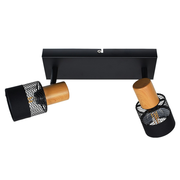 Italux Coletta Reflektor/Spot Czarny, drewno, tkanina 2xE14 4W SPL-90110-2