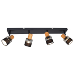 Italux Coletta Reflektor/Spot Czarny, drewno, tkanina 4xE14 4W SPL-90110-4