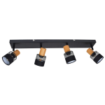 Italux Coletta Reflektor/Spot Czarny, drewno, tkanina 4xE14 4W SPL-90110-4