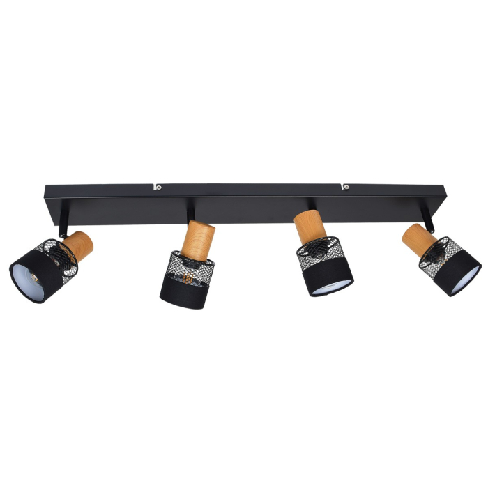 Italux Coletta Reflektor/Spot Czarny, drewno, tkanina 4xE14 4W SPL-90110-4