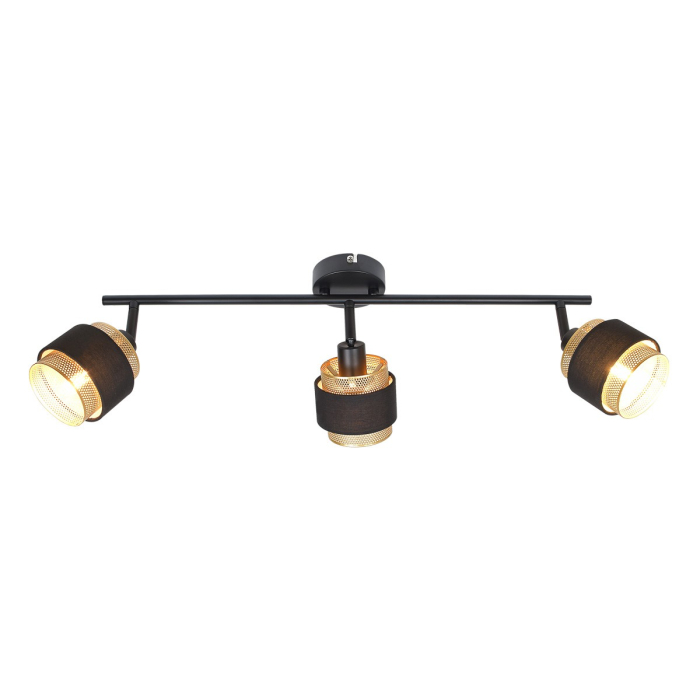 Italux Renez Reflektor/Spot Czarny, złoty, tkanina 3xE14 4W SPL-95820-3