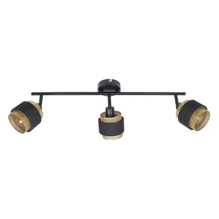 Italux Renez Reflektor/Spot Czarny, złoty, tkanina 3xE14 4W SPL-95820-3