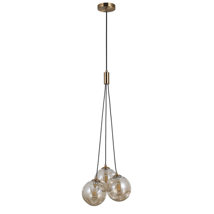 Italux Perlos Wisząca Miodowy mosiądz 3xG9 5W PND-54456-3-HB-AMB