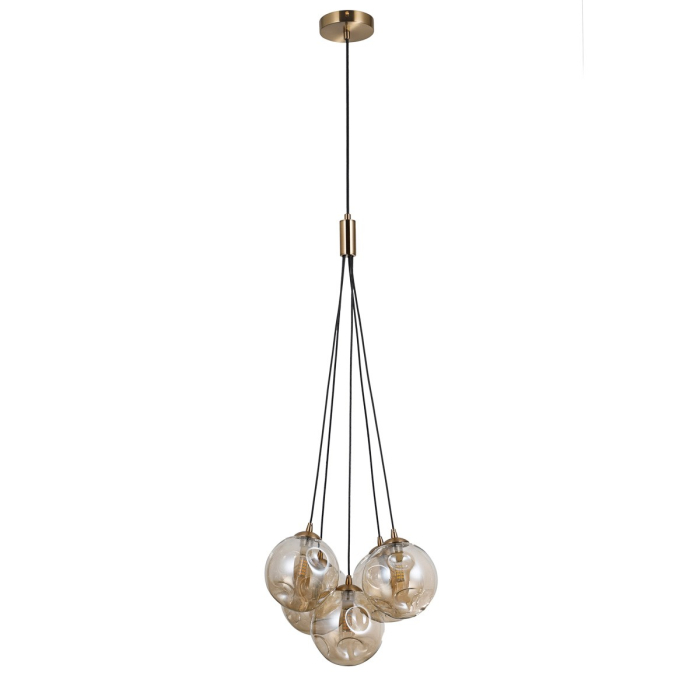 Italux Perlos Wisząca Miodowy mosiądz 5xG9 5W PND-54456-5-HB-AMB