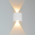 Italux Ortelo Zewnętrzna Ścienna Biały piaskowany IP54 2xLED 2W 3000K OWL-6650-1-WH-3K