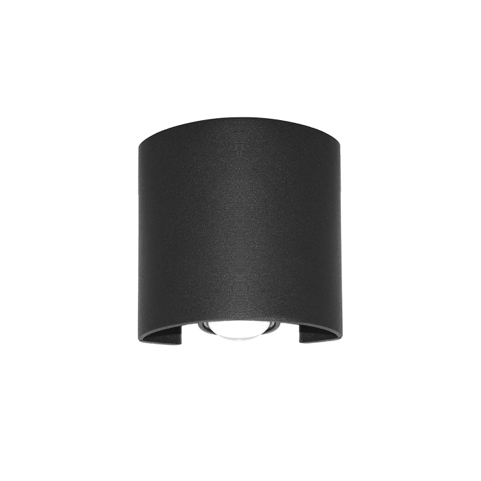 Italux Ortelo Zewnętrzna Ścienna Czarny piaskowany IP54 2xLED 2W 3000K OWL-451-1-BL
