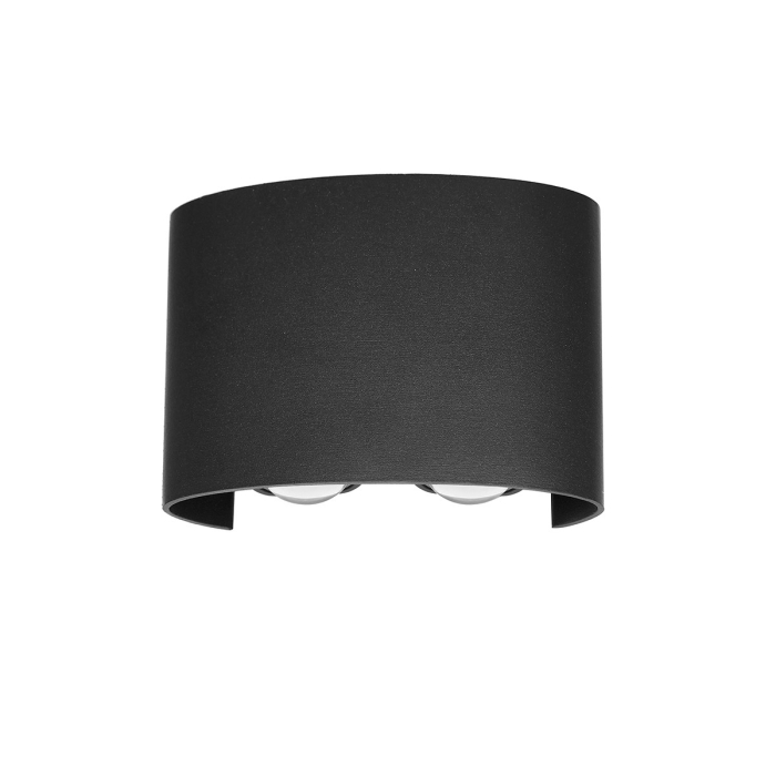 Italux Ortelo Zewnętrzna Ścienna Czarny piaskowany IP54 4xLED 4W 3000K OWL-451-2-BL