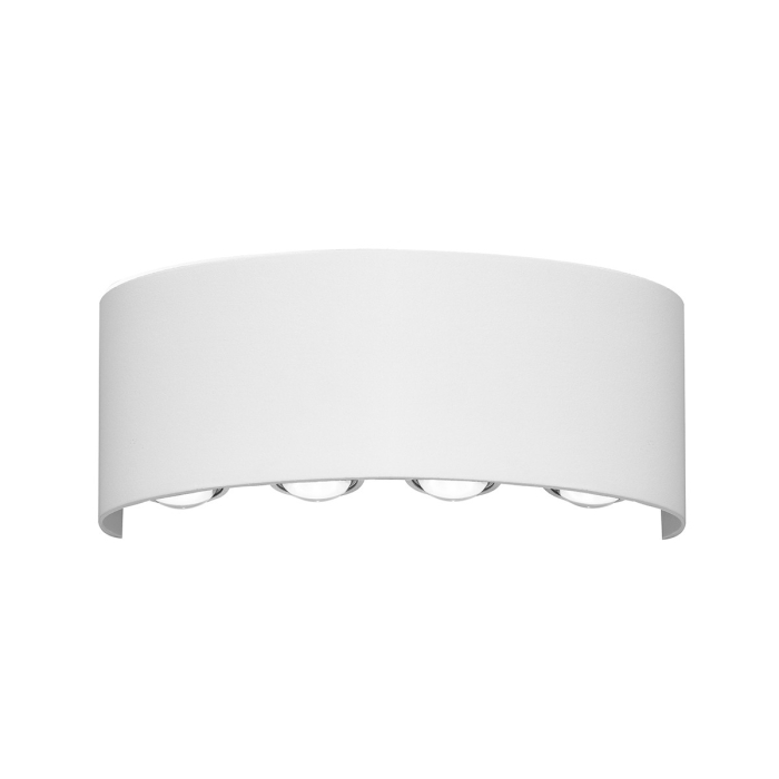 Italux Ortelo Zewnętrzna Ścienna Biały piaskowany IP54 8xLED 8W 3000K OWL-6650-4-WH-3K