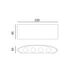Italux Ortelo Zewnętrzna Ścienna Czarny piaskowany IP54 8xLED 8W 3000K OWL-451-4-BL